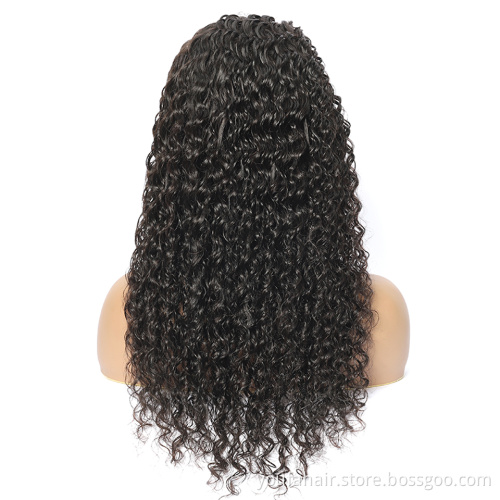 Youfa Cheap Virgin Natural Water Wave Lace Closure Human Hair Wig HD  Transparent Swiss Lace  Closure Wig for Black Women